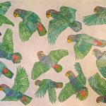Desenho - Angela Leite - Maitacas Verdes em Revoada (2021)