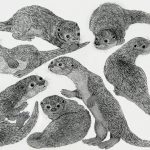 Lontra longicaudis Nanquim, 37,5 x 46,5cm (VxH)