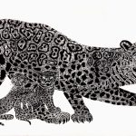Panthera onça Xilogravura, 45 x 91cm (VxH) Distribuição: América do Sul, Central e Sul dos EUA