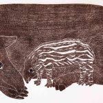 Tapirus terrestris Xilogravura, 42 x 92cm (VxH) Distribuiçao: América do Sul e Central